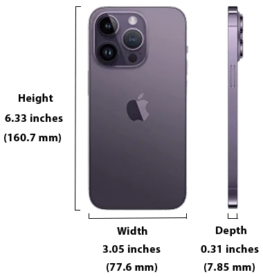Apple iPhone 14 Pro Max Dimensions Image