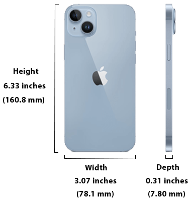 Apple iPhone 14 Plus Dimensions Image