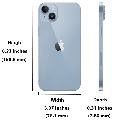Apple iPhone 14 Plus Dimensions Image