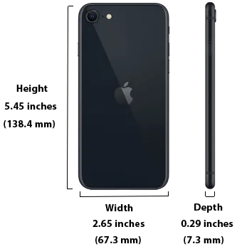 Apple iPhone SE3 Dimensions Image