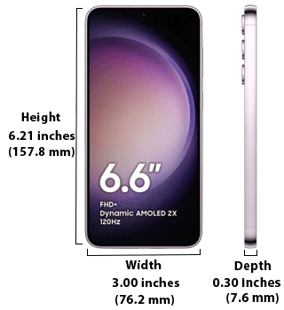 Samsung Galaxy S23 Plus Dimensions 320by350