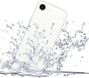 Apple iPhone 16e Splash, Water, and Dust Resistant 342by300px